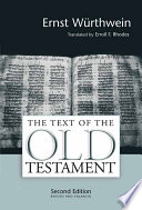 Cover of The Text of the Old Testament: An Introduction to the Biblia Hebraica. 